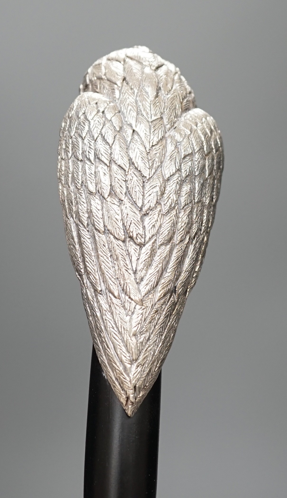 A Jeffery West umbrella with modern filled silver Thorondor eagle head handle, 93cm total length